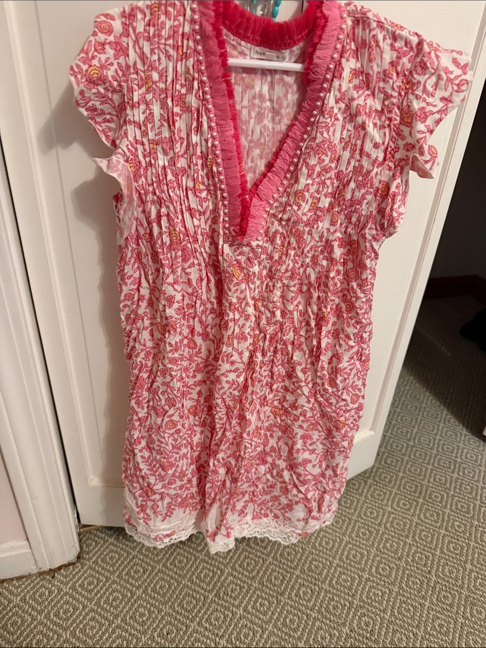 Poupette St. Barth Pink and White Floral Kids Dress
